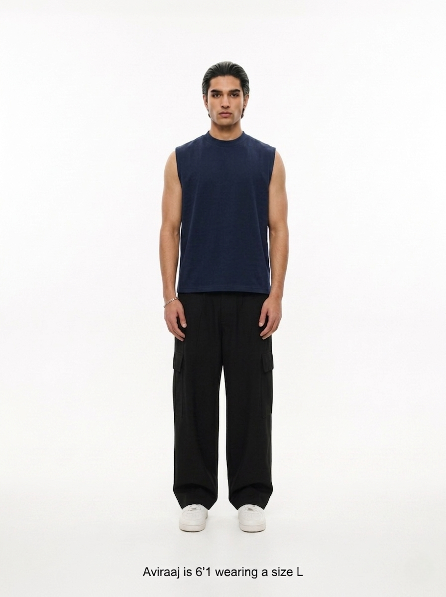 240 GSM ‘NAVY’ MUSCLE TEE