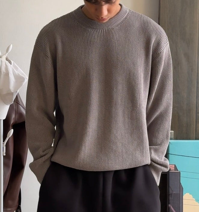 7 Gauge "Mud Gray" Knit Sweater