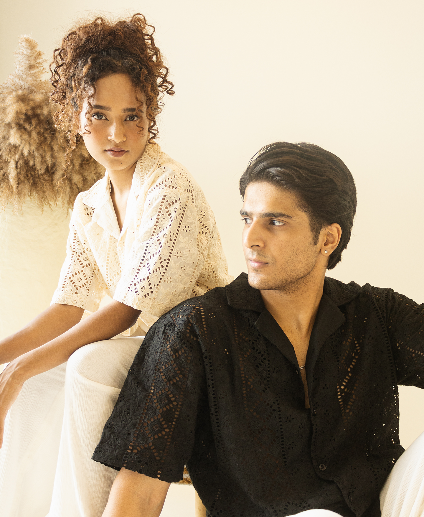 'BLACK' SCHIFFLI SHIRT