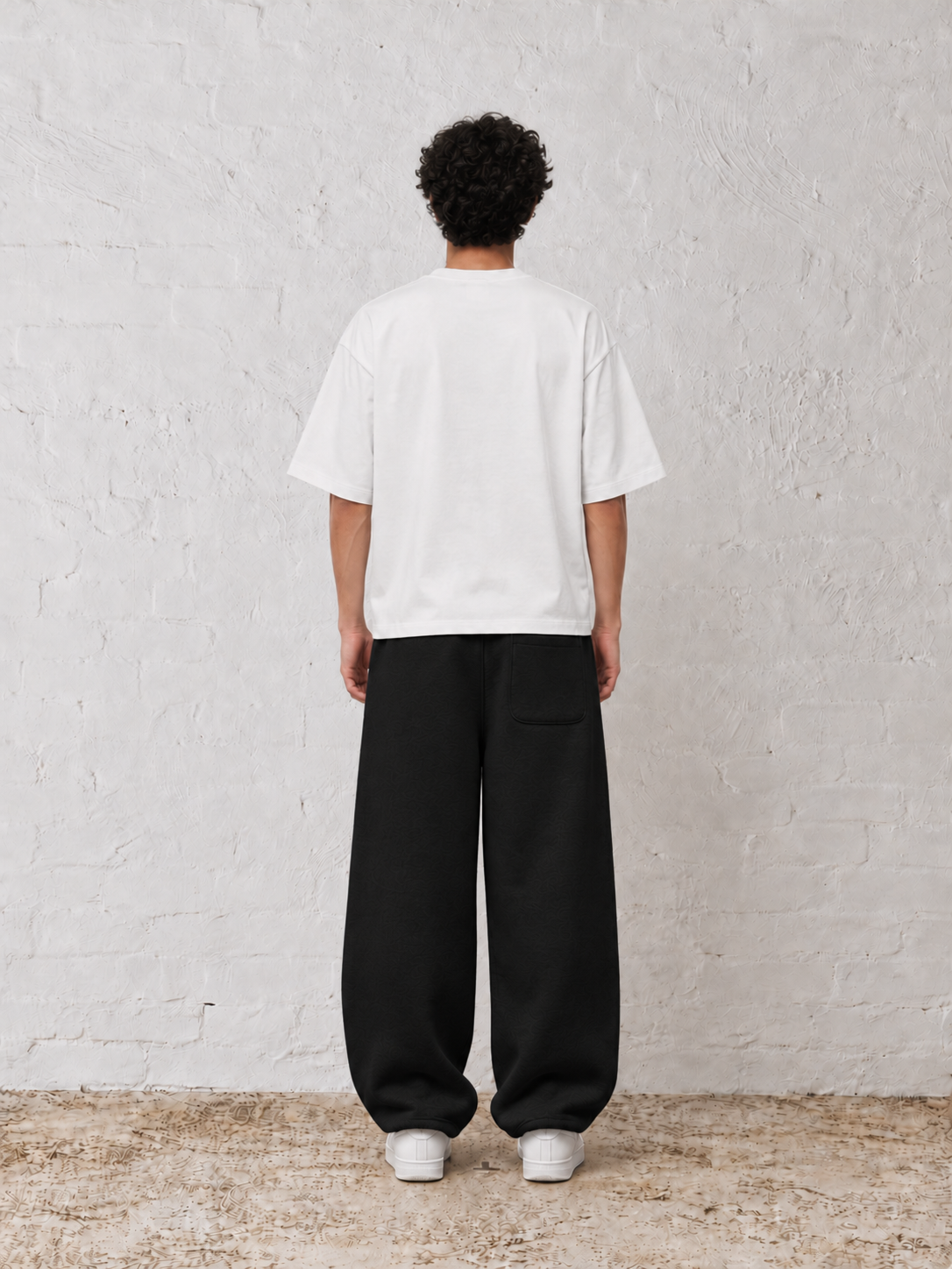 400 GSM "Black" Straight Sweatpants
