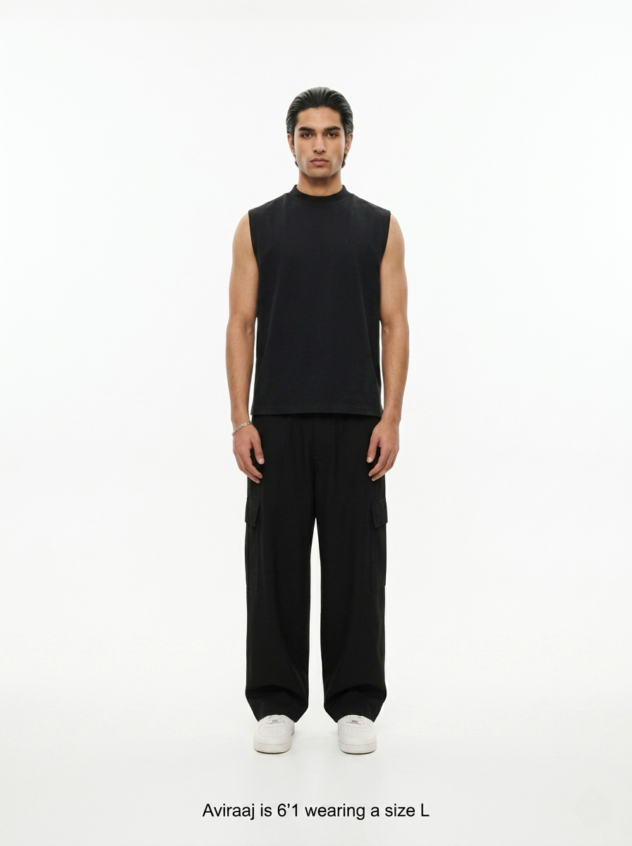 240 GSM ‘BLACK’ MUSCLE TEE