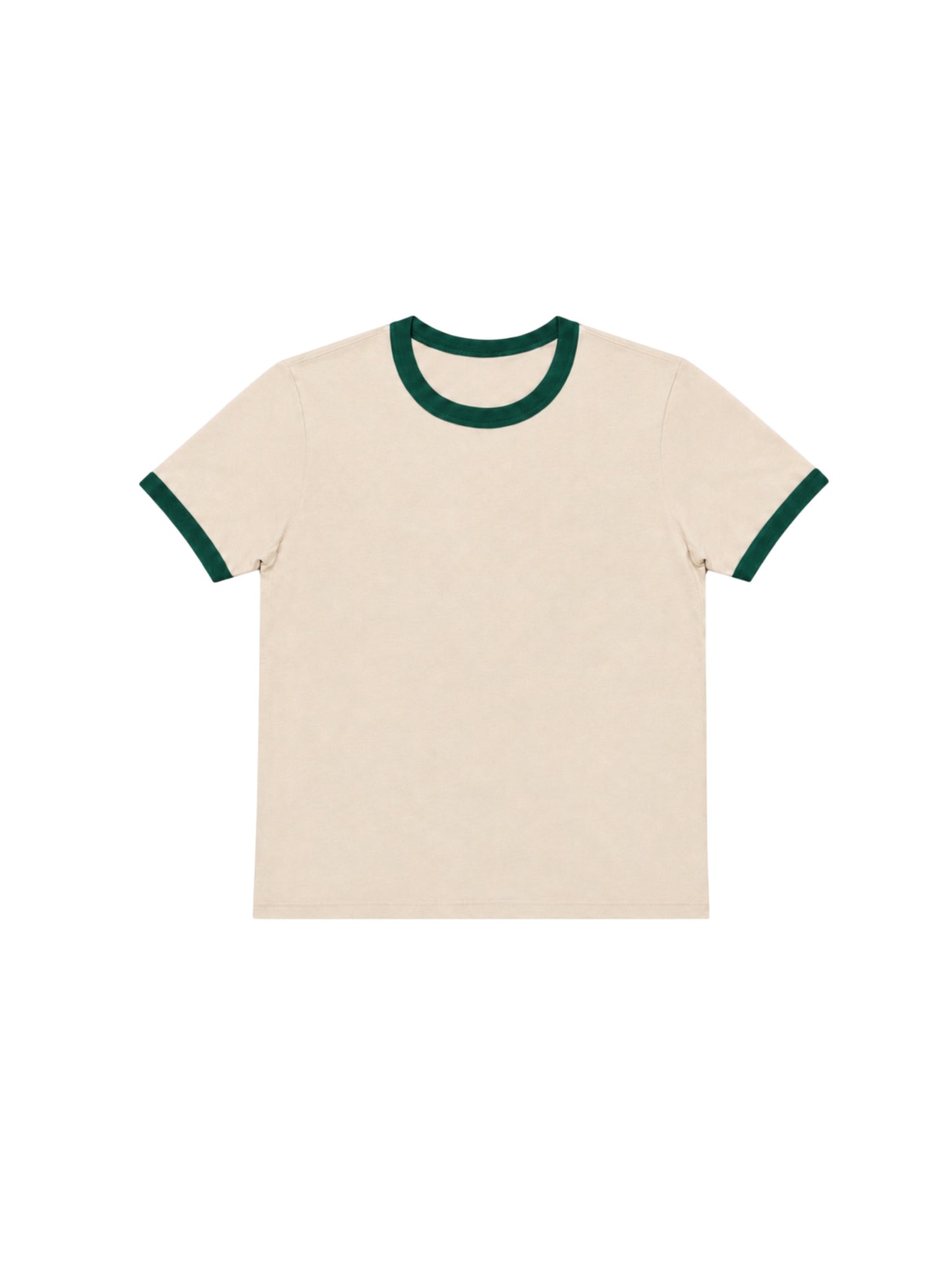 240 GSM ‘Off White & Forest Green’ Ringer Tee (Ships July 4th)