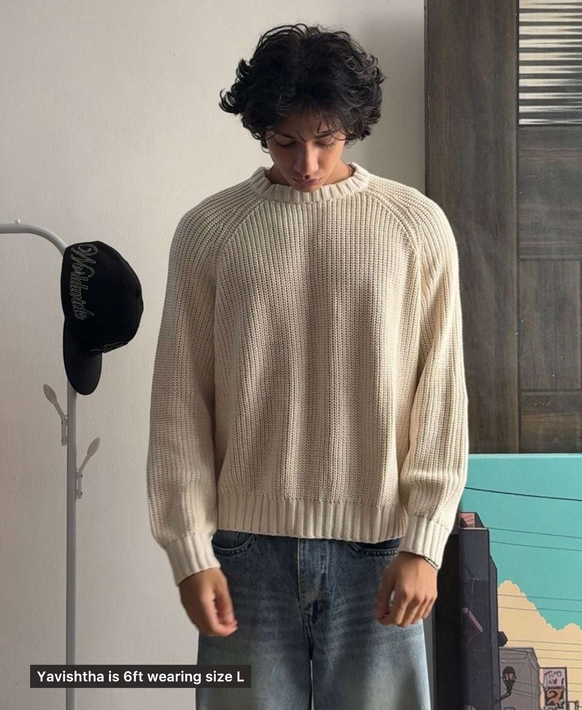 5 GAUGE ‘Off-White’ KNIT SWEATER (Ships November First Week)