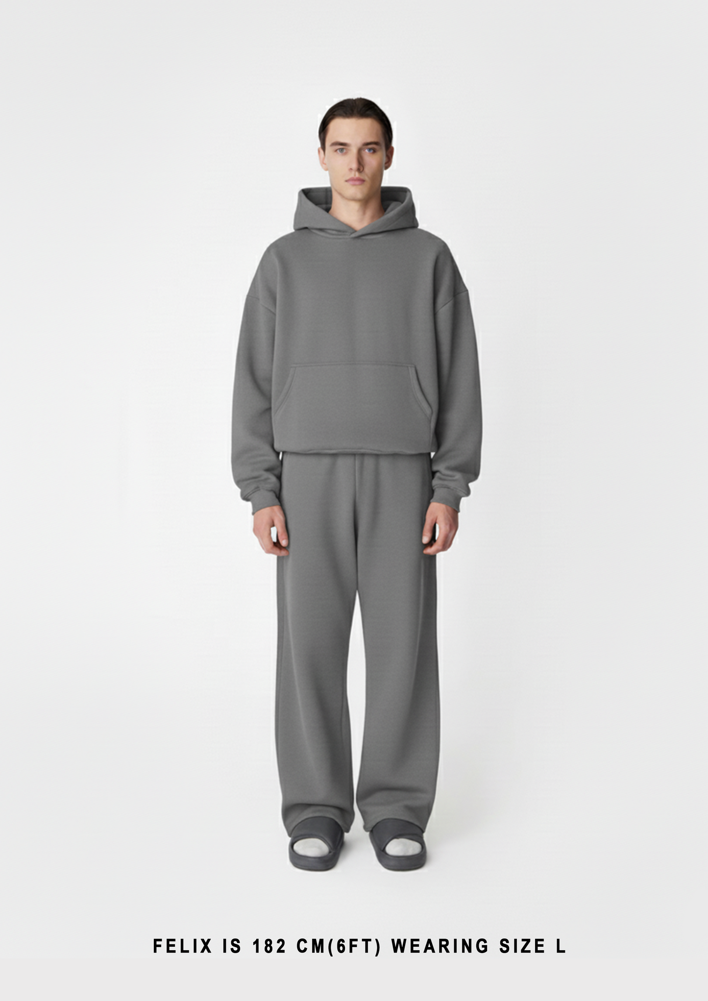 400 GSM "Deep Grey" Straight Sweatpants