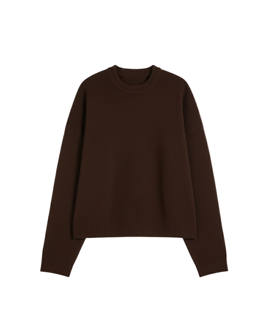 Jacquard Knitwear "Mocha Brown" Sweater