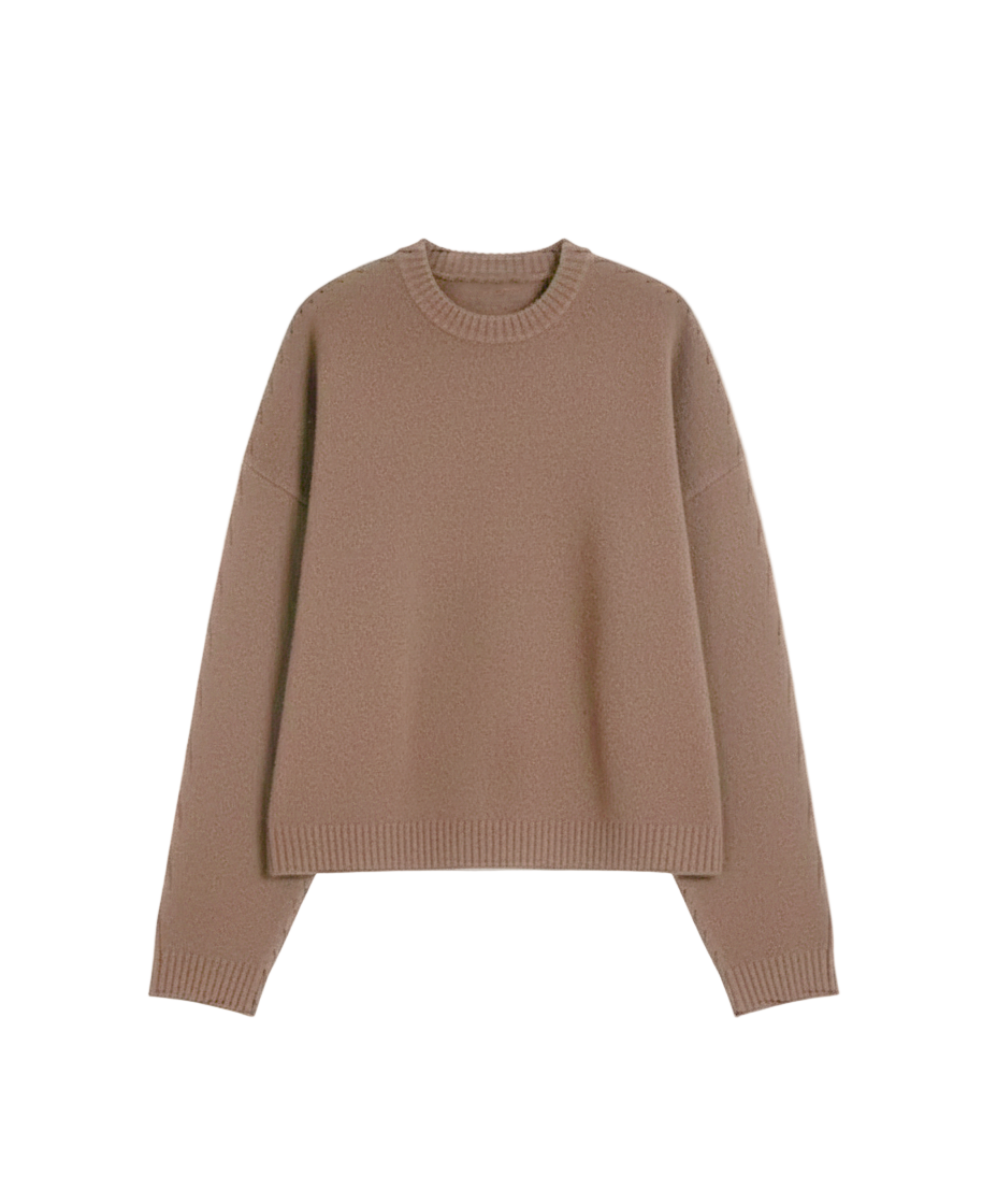 Jacquard Knitwear "Muddy Brown" Sweater