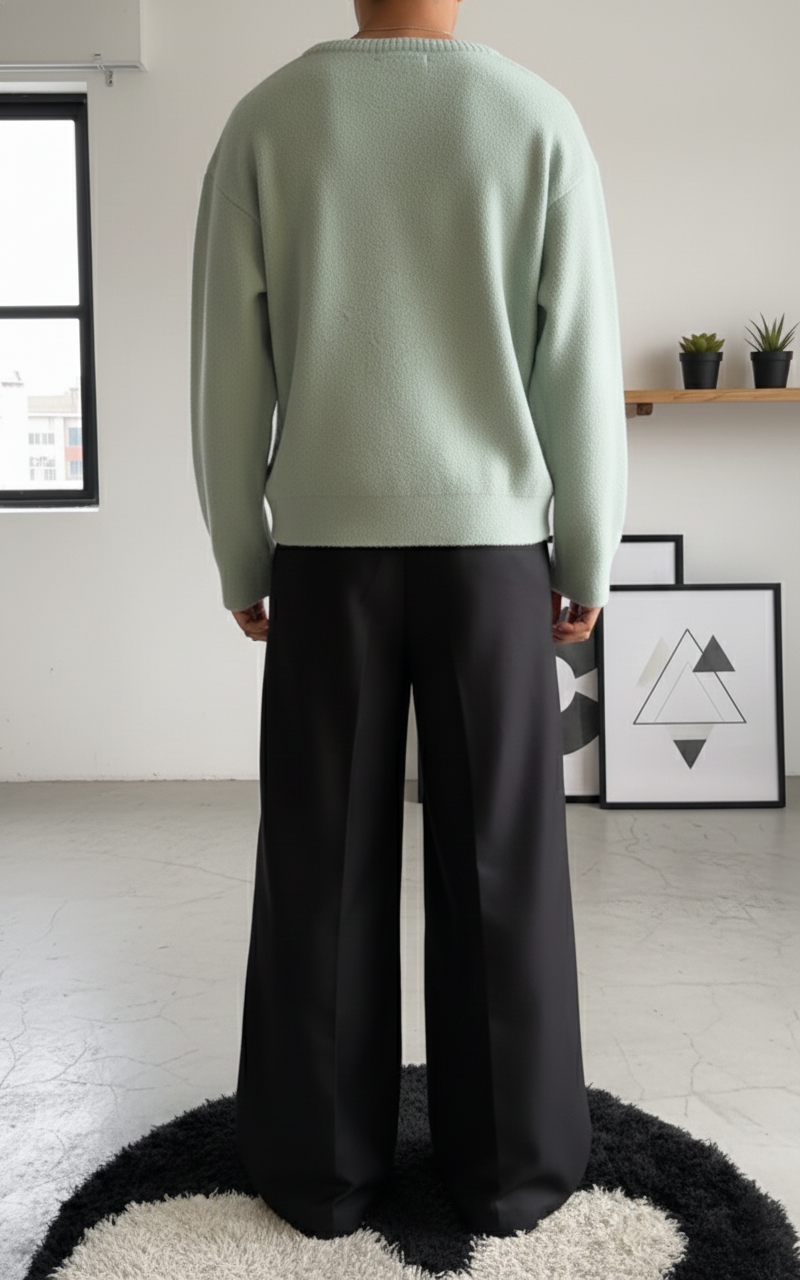 Jacquard Knitwear "Aqua Green" Sweater