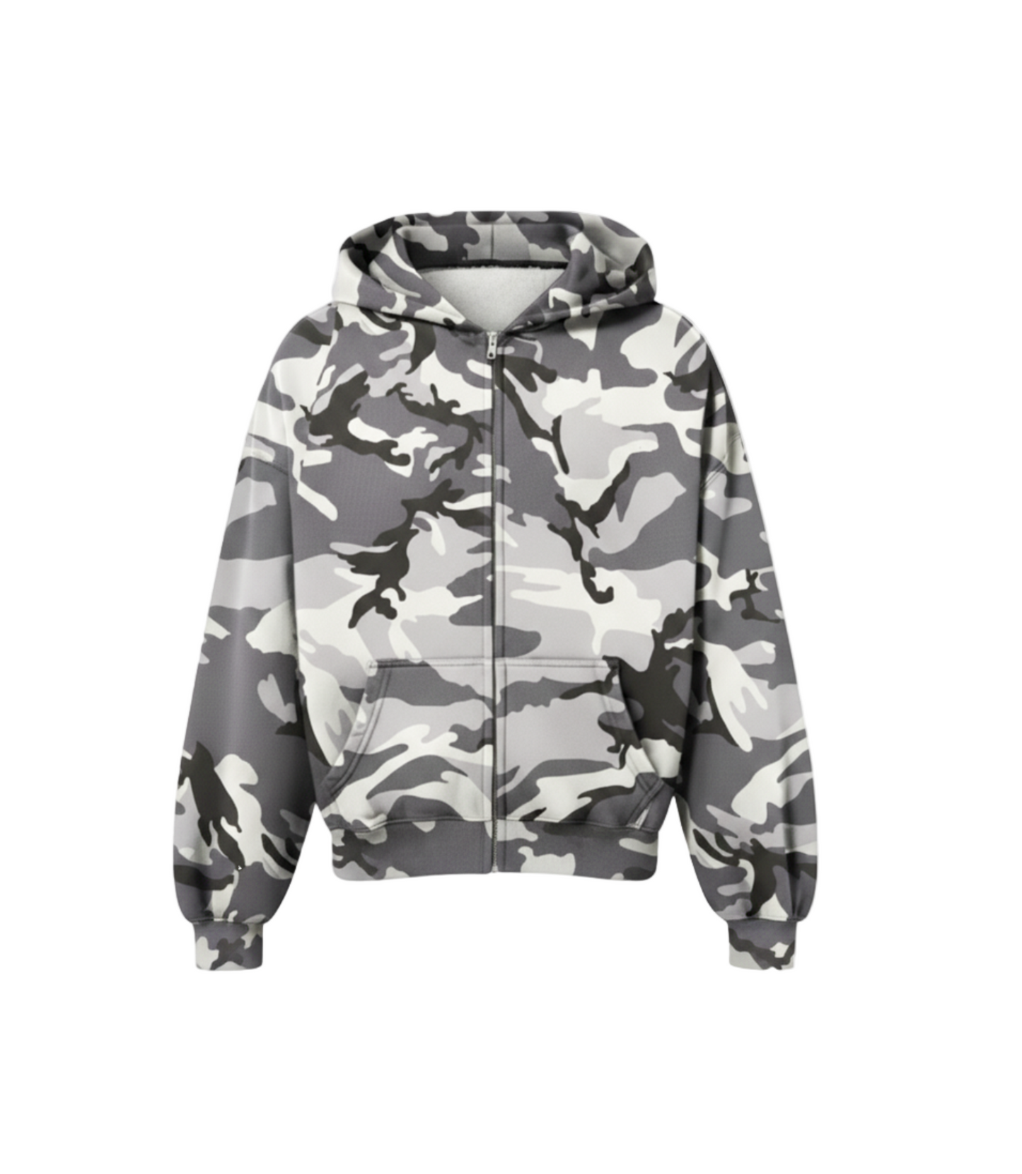 400 GSM 'Snow Camo' DOUBLE ZIP HOODIE