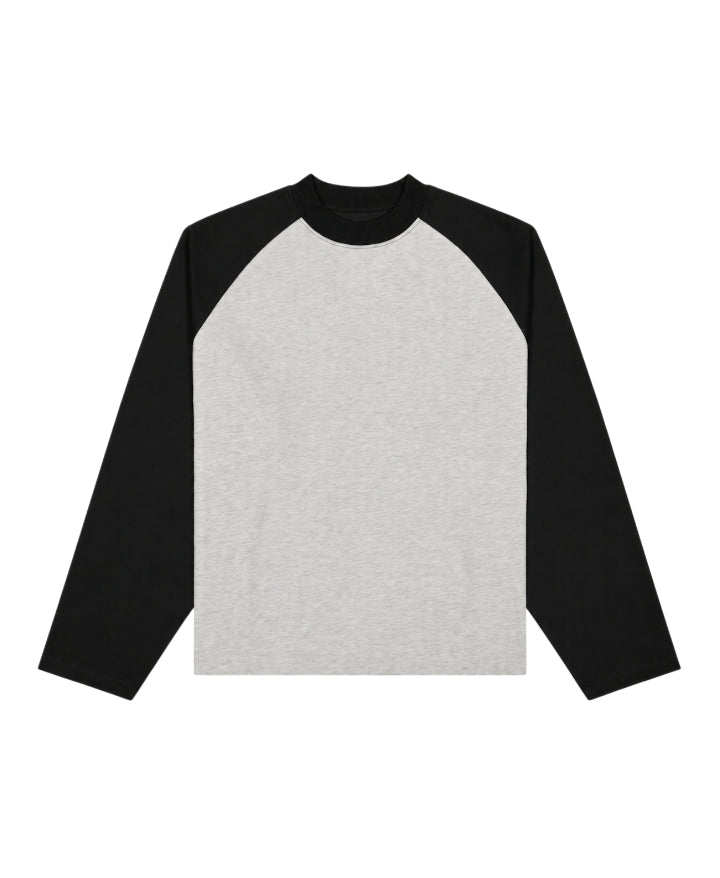300 GSM ‘Heather gray & Black’ RAGLAN TEE