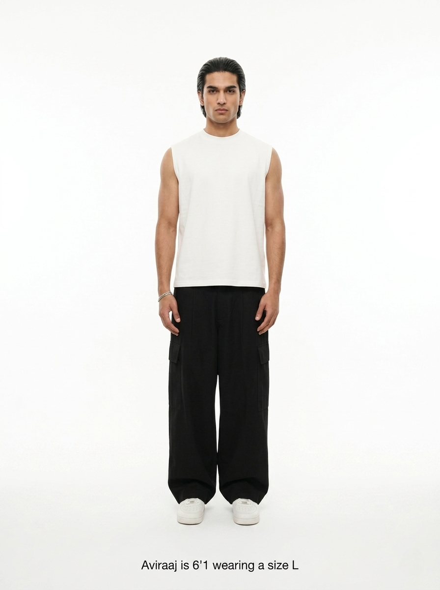 240 GSM ‘WHITE’ MUSCLE TEE