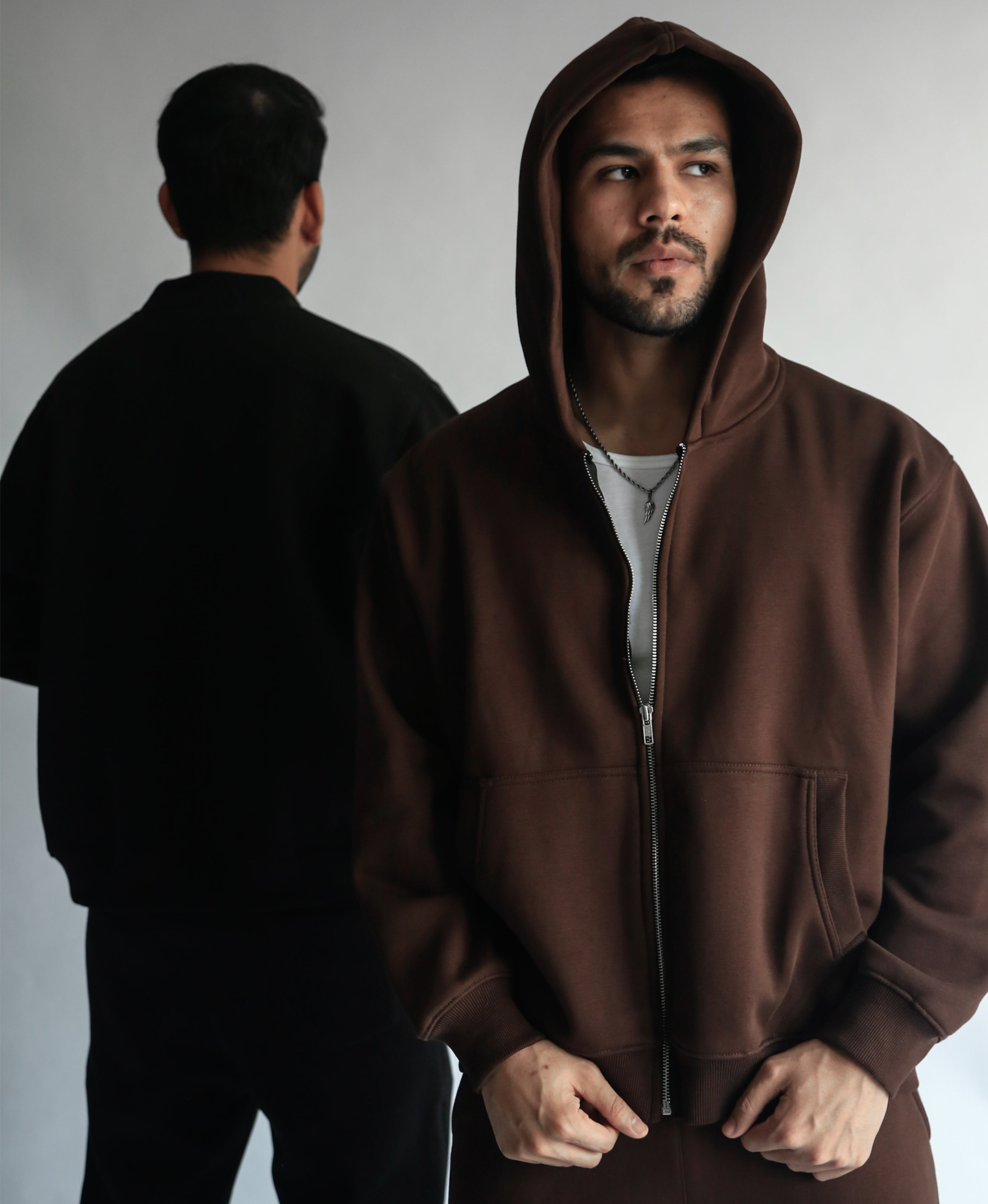 Brown Zip Hoodie