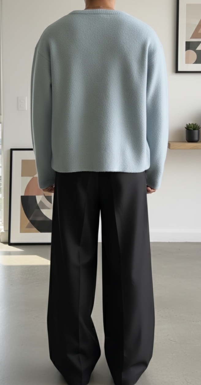 Jacquard Knitwear "Ice Blue" Sweater