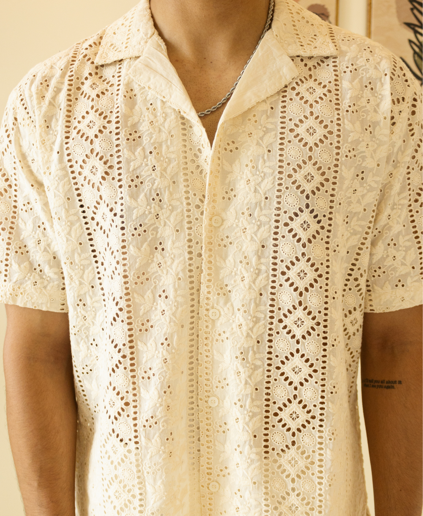 'IVORY' SCHIFFLI SHIRT