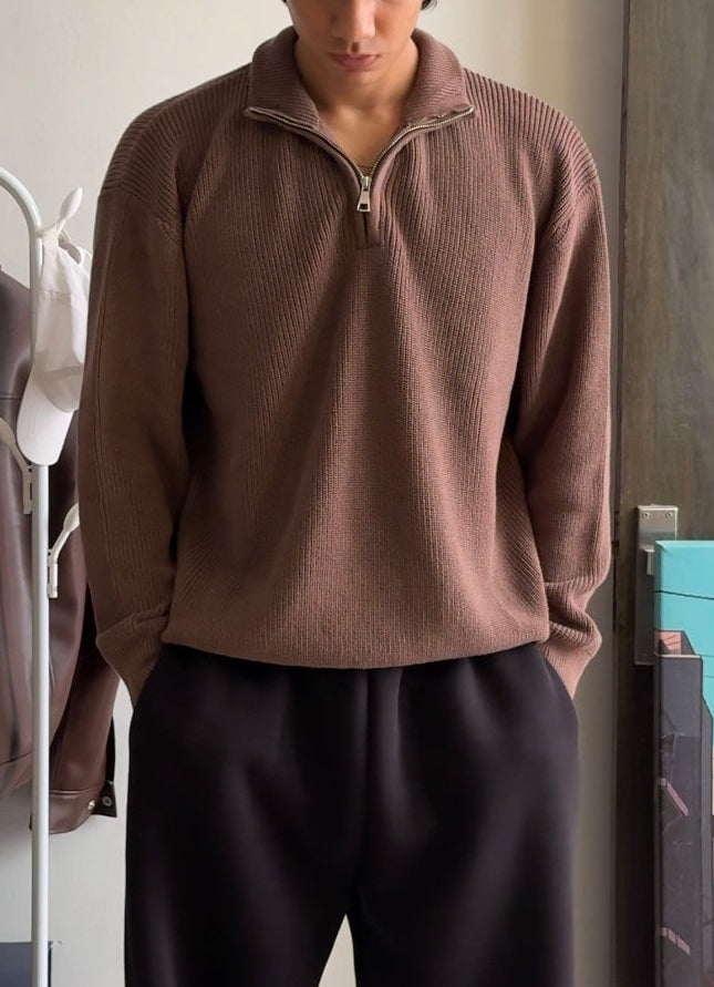 7 Gauge "Vulcan" Q-ZIP Knit Sweater