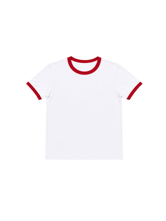 240 GSM ‘White & Red’ Ringer Tee