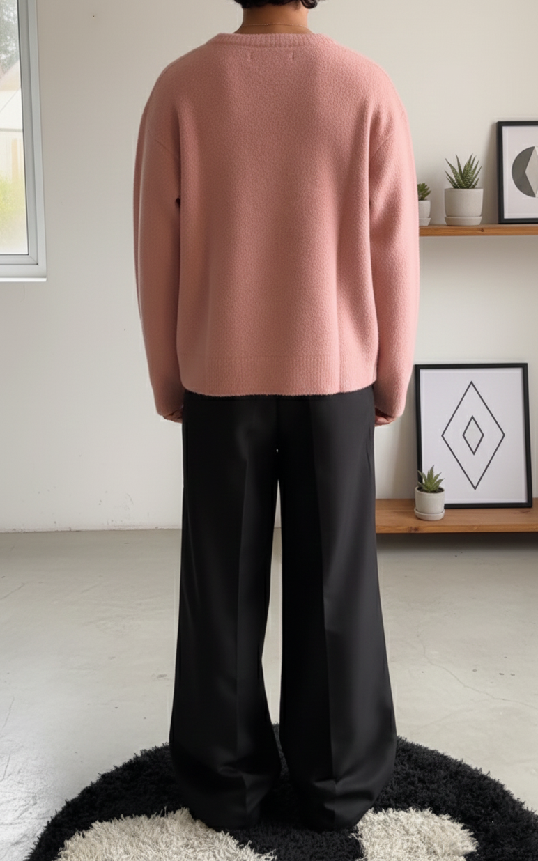 Jacquard Knitwear "Soft Pink" Sweater