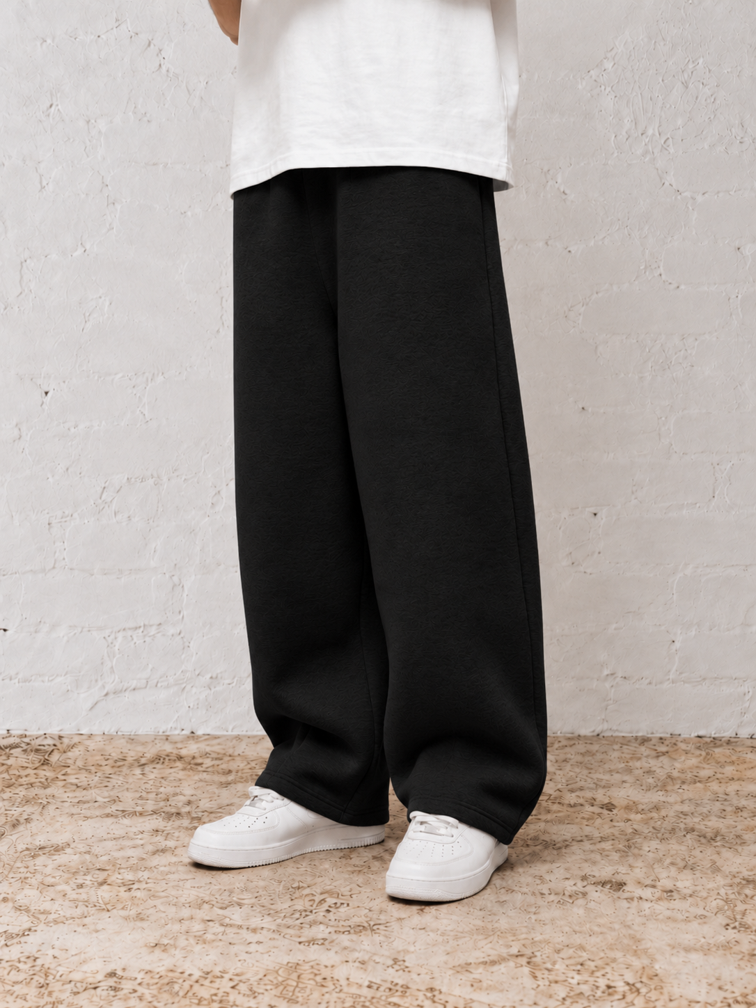 400 GSM "Black" Straight Sweatpants