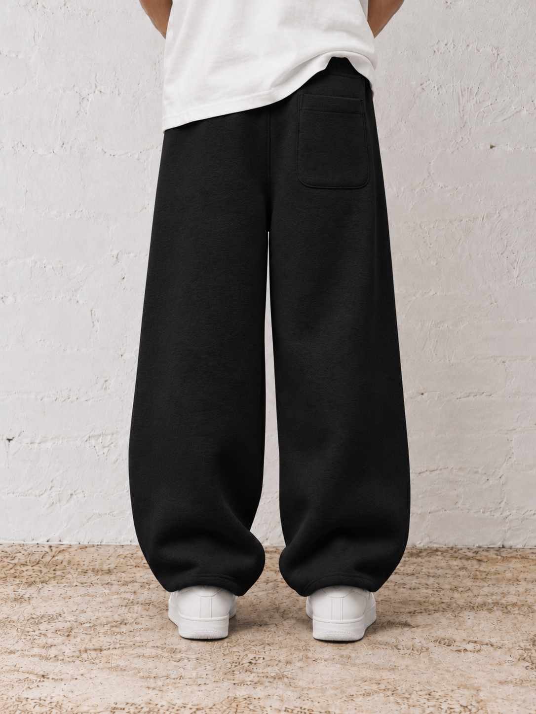 400 GSM "Black" Straight Sweatpants