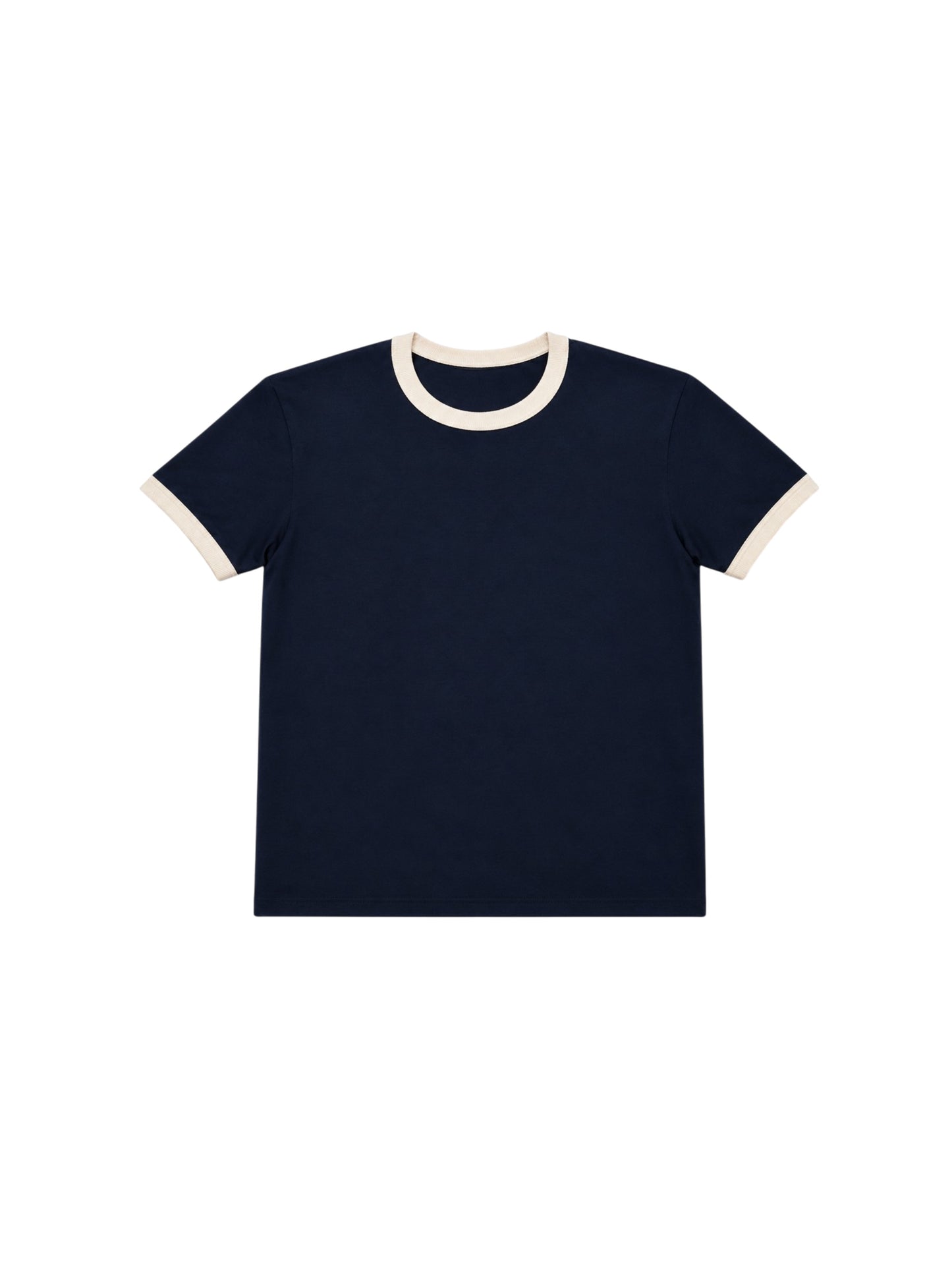 240 GSM ‘Navy & Oat’ Ringer Tee (Ships July 4th)