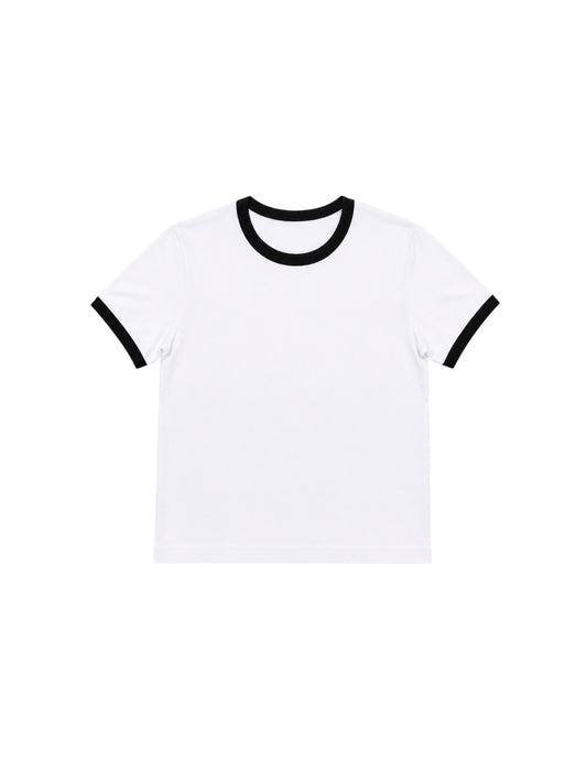 240 GSM ‘White & Black’ Ringer Tee