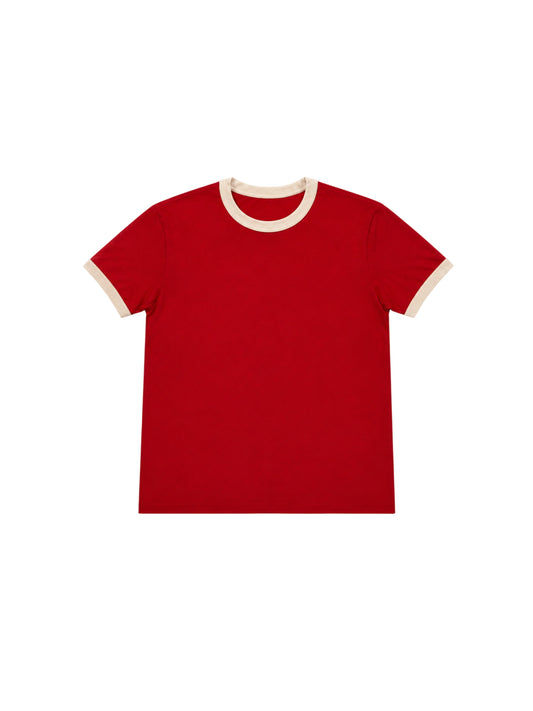 240 GSM ‘Red & Off-White’ Ringer Tee