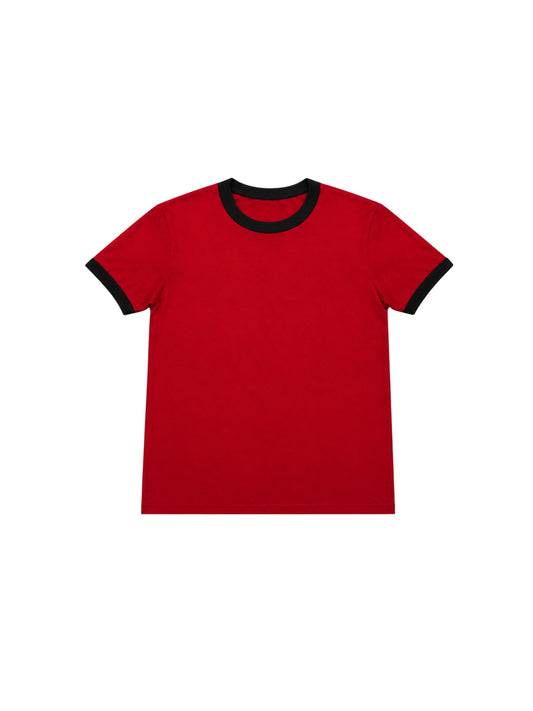 240 GSM ‘Red & Black’ Ringer Tee
