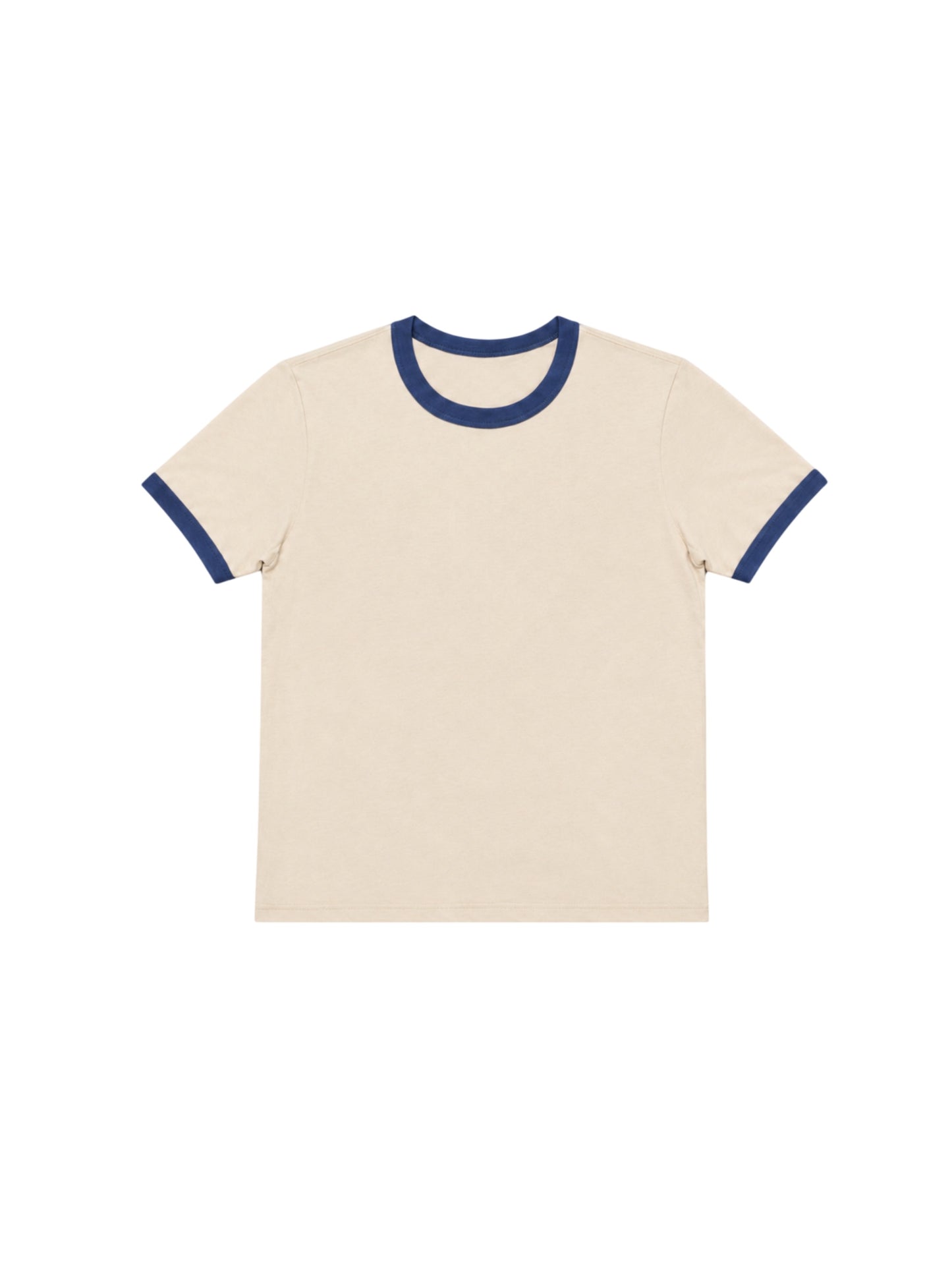 240 GSM ‘Off White & Navy’ Ringer Tee (Ships July 4th)