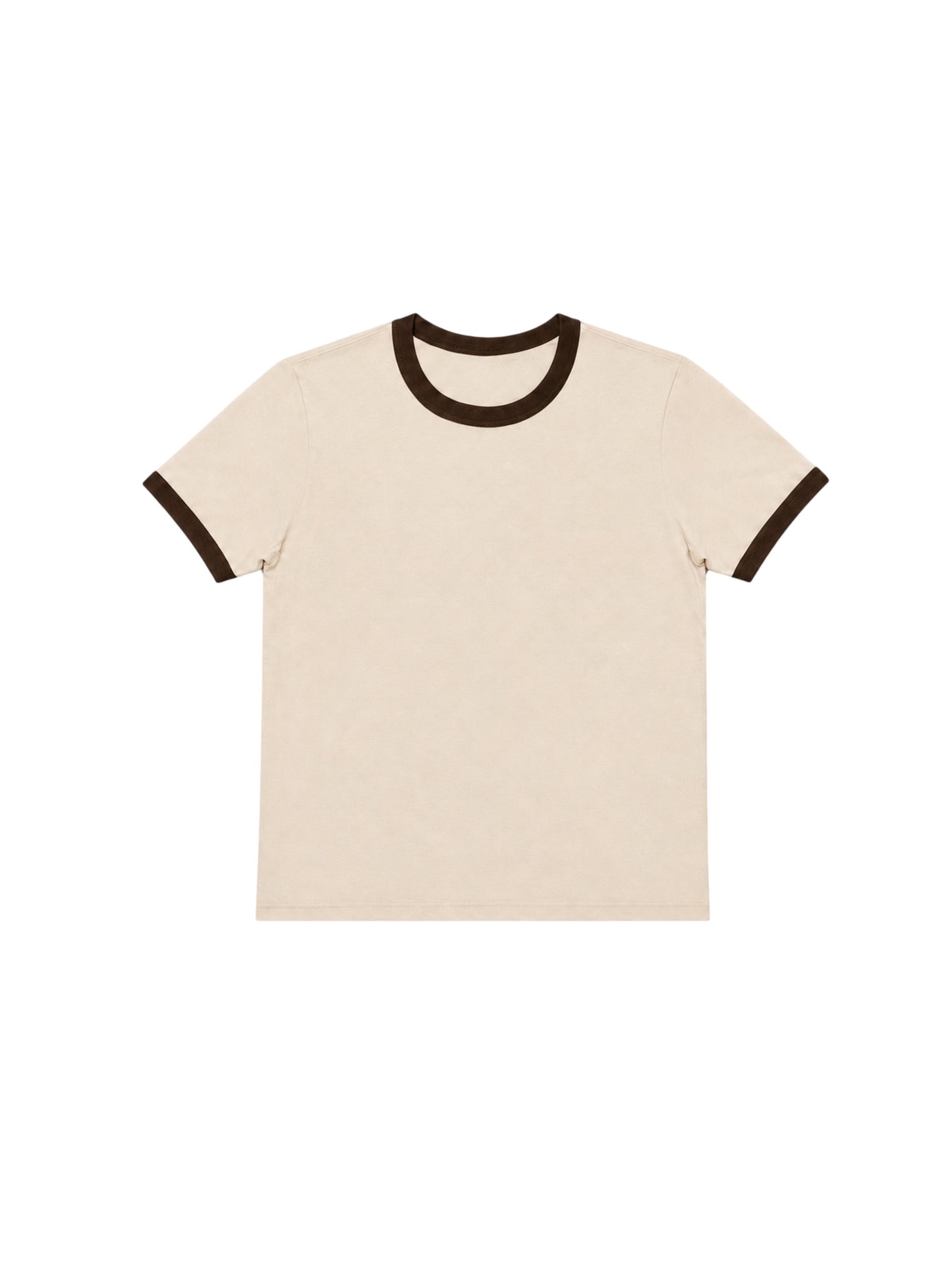 240 GSM ‘Off White & Brown’ Ringer Tee (Ships July 4th)