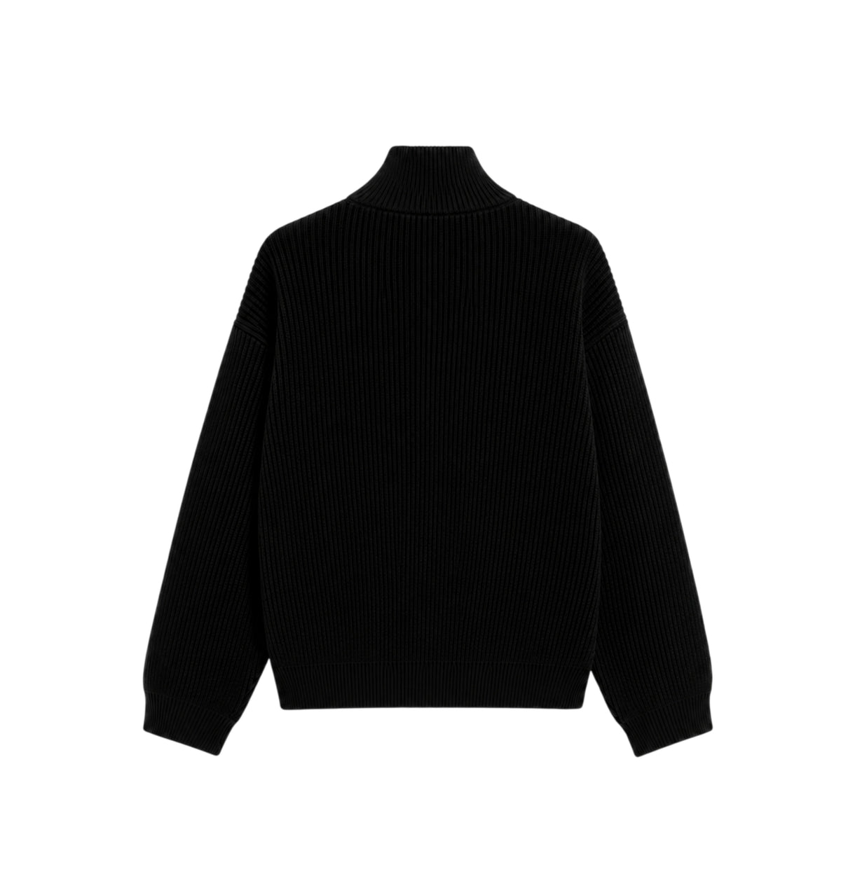 5 GAUGE ‘Black’ Q-ZIP KNIT SWEATER