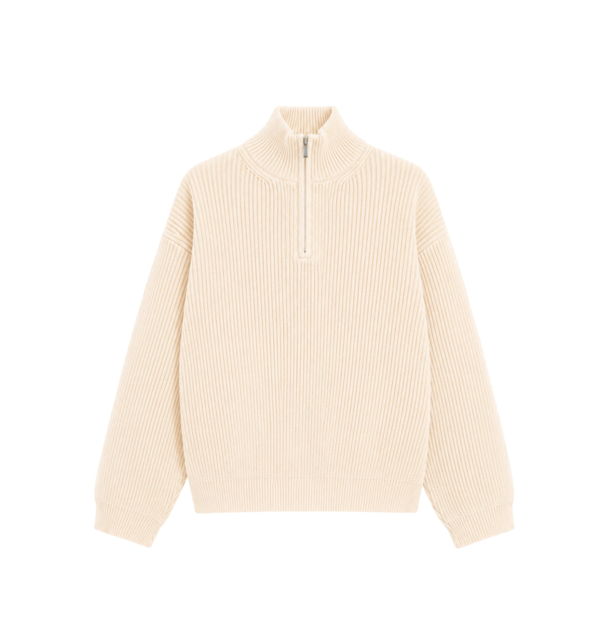 5 GAUGE ‘Off-White’ Q-ZIP KNIT SWEATER