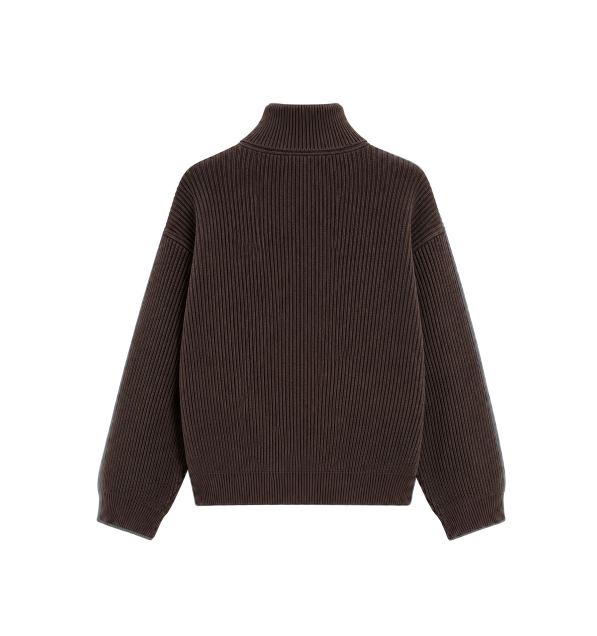 5 GAUGE ‘Mocha Brown’ Q-ZIP KNIT SWEATER