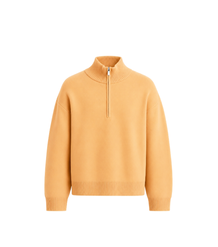 MOHAIR ‘Mango’ Q-ZIP KNIT SWEATER