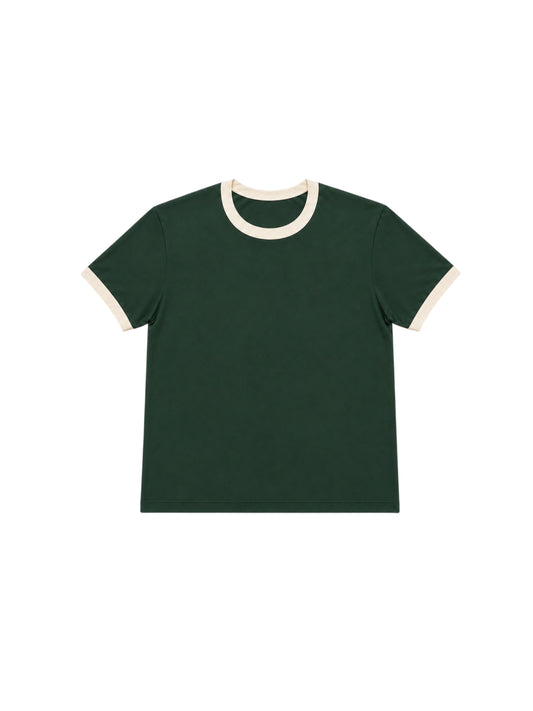 240 GSM ‘Green & Off-White’ Ringer Tee