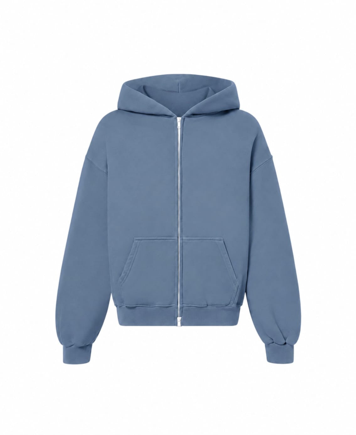 400 GSM 'Stone-Blue' DOUBLE ZIP HOODIE