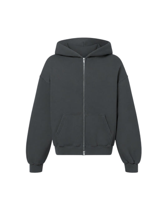 400 GSM 'Deep Grey' DOUBLE ZIP HOODIE