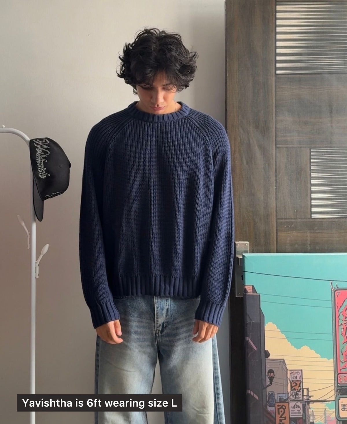 5 GAUGE ‘Navy’ KNIT SWEATER (Ships November First Week)