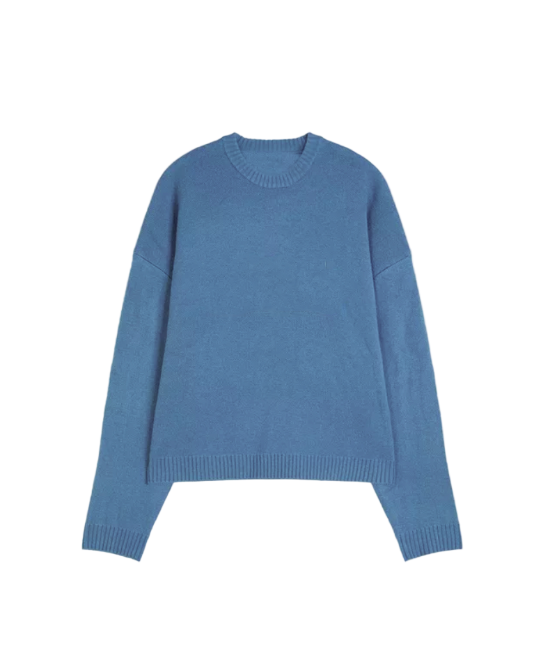 Jacquard Knitwear "Deep Blue" Sweater