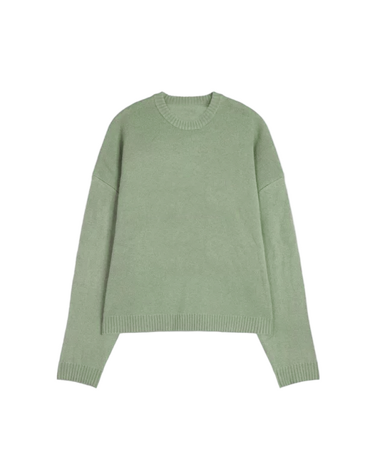 Jacquard Knitwear "Aqua Green" Sweater