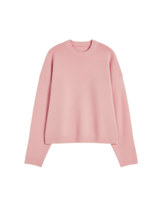 Jacquard Knitwear "Soft Pink" Sweater