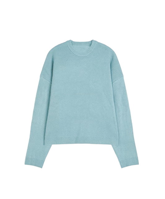 Jacquard Knitwear "Ice Blue" Sweater