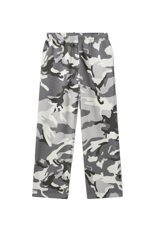 400 GSM "Snow Camo " Straight Sweatpants