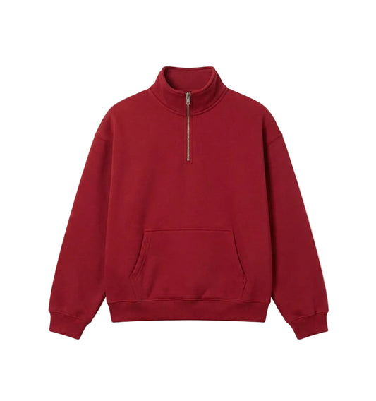 400 GSM "RED" Q-ZIP PULLOVER