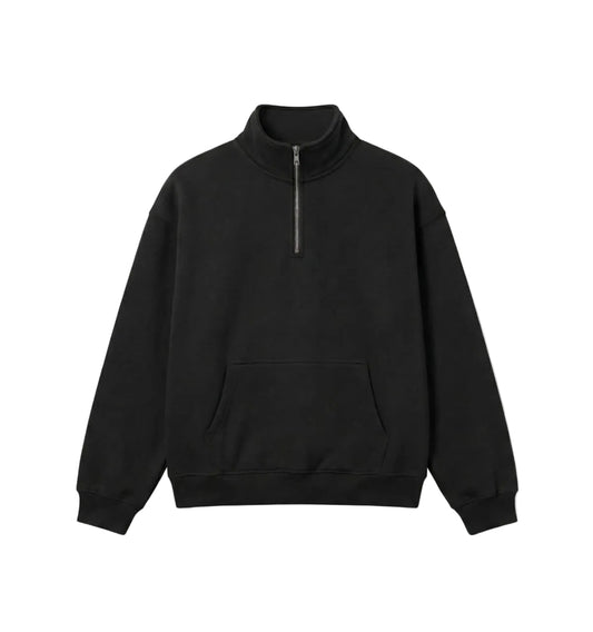 400 GSM "BLACK" Q-ZIP PULLOVER
