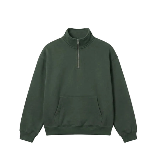 400 GSM "BOTTLE GREEN" Q-ZIP PULLOVER