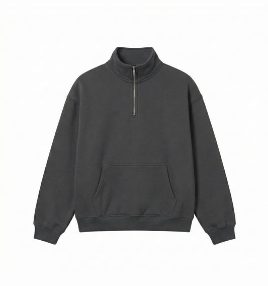 400 GSM "DEEP GREY" Q-ZIP PULLOVER
