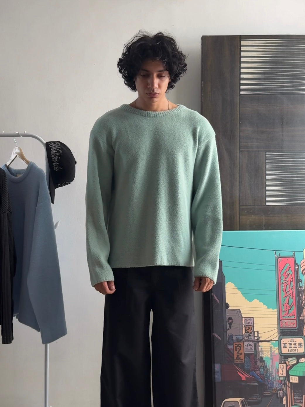 Mohair Knitwear ‘AQUA GREEN’ Sweater