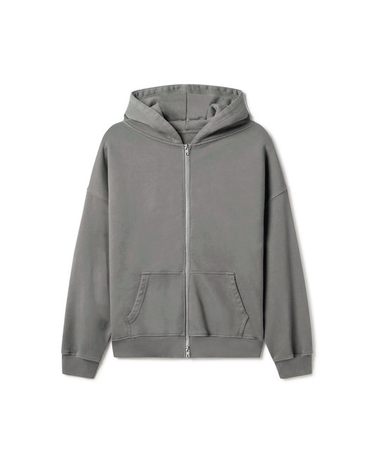 'MUDGREY' DOUBLE ZIP HOODIE