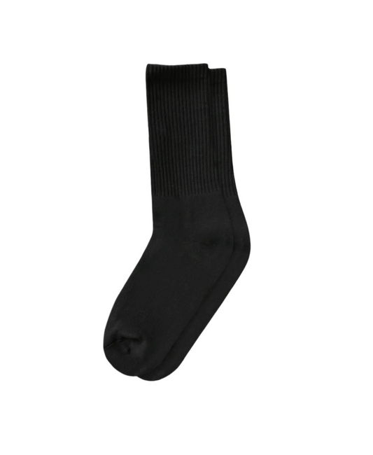 knitted cotton sock - black