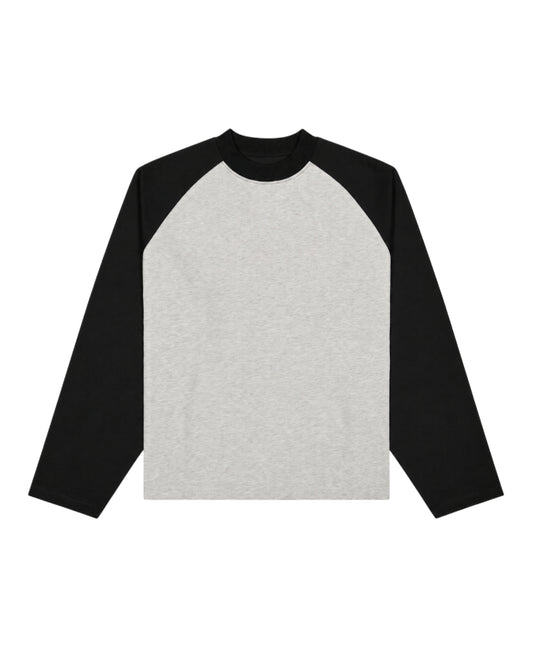 300 GSM ‘Heather gray & Black’ RAGLAN TEE