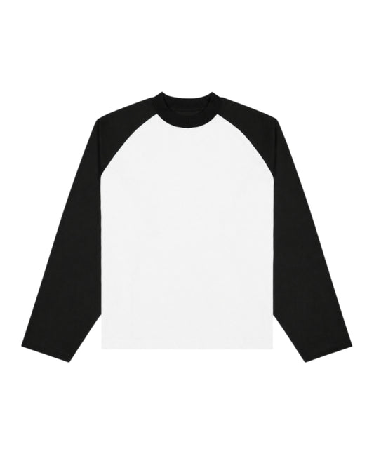 300 GSM ‘White & Black’ RAGLAN TEE